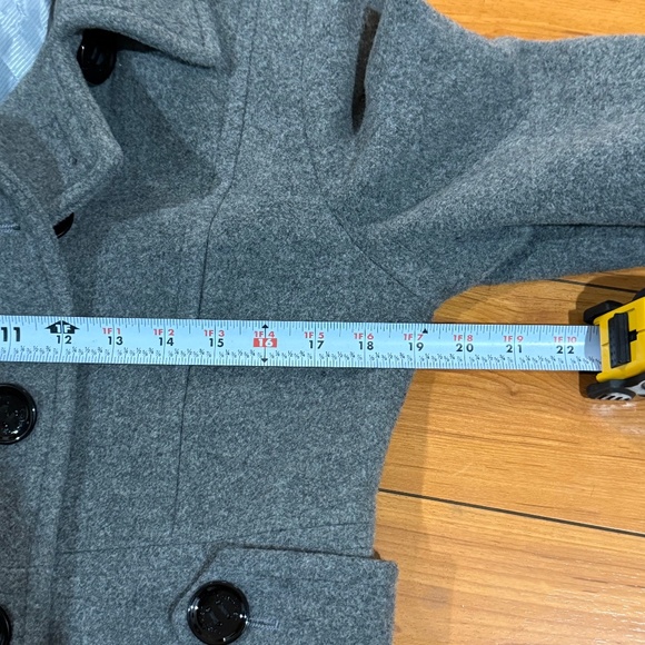 Calvin Klein Gray Wool Peacoat Coat size PS Petite Small - Picture 7 of 8